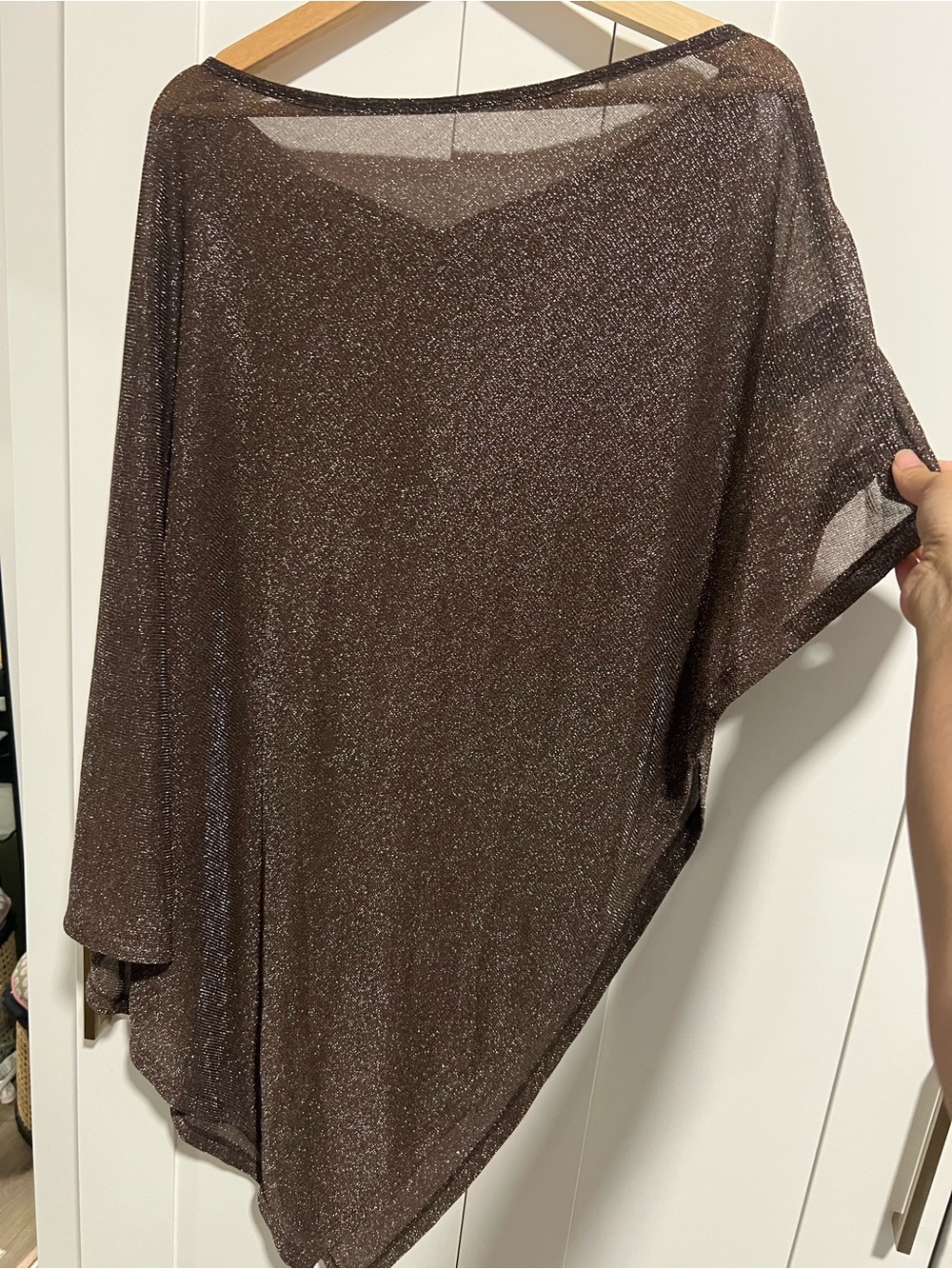 Zara brown glitter cape top (NWT)